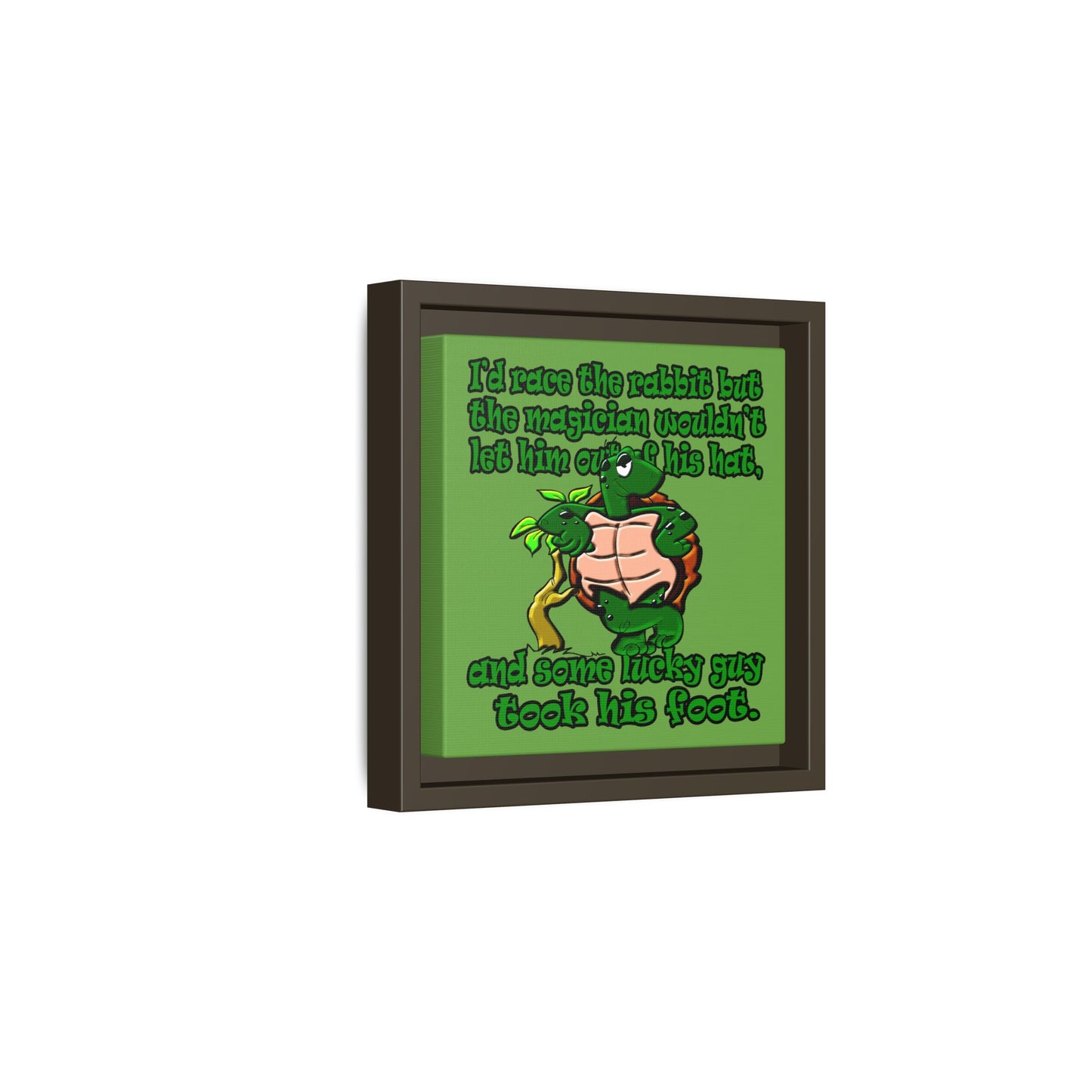 turtle race - framed canvas art (green)