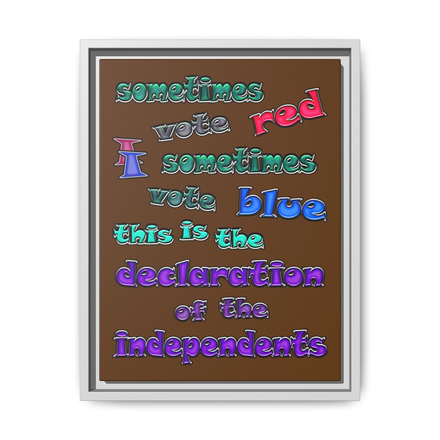 declaration of the independents - framed canvas art (brown)