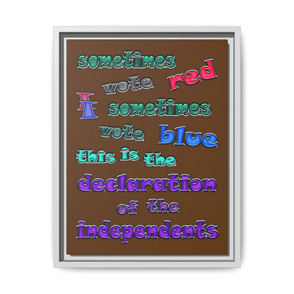 declaration of the independents - framed canvas art (brown)