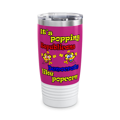 popping like popcorn - Ringneck Tumbler, 20oz (pink)