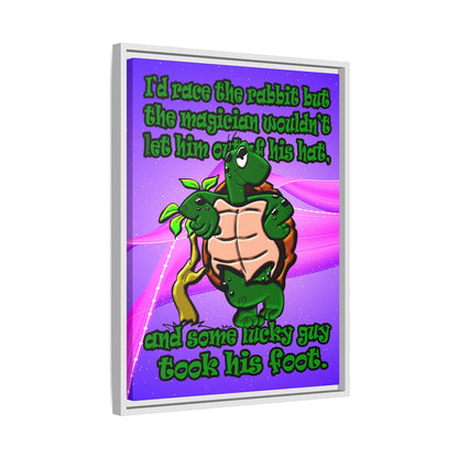 turtle race - framed canvas art (purple-pink wave)