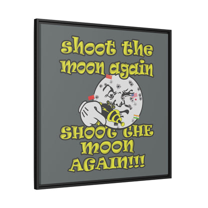shoot the moon again - framed canvas art (dark grey)