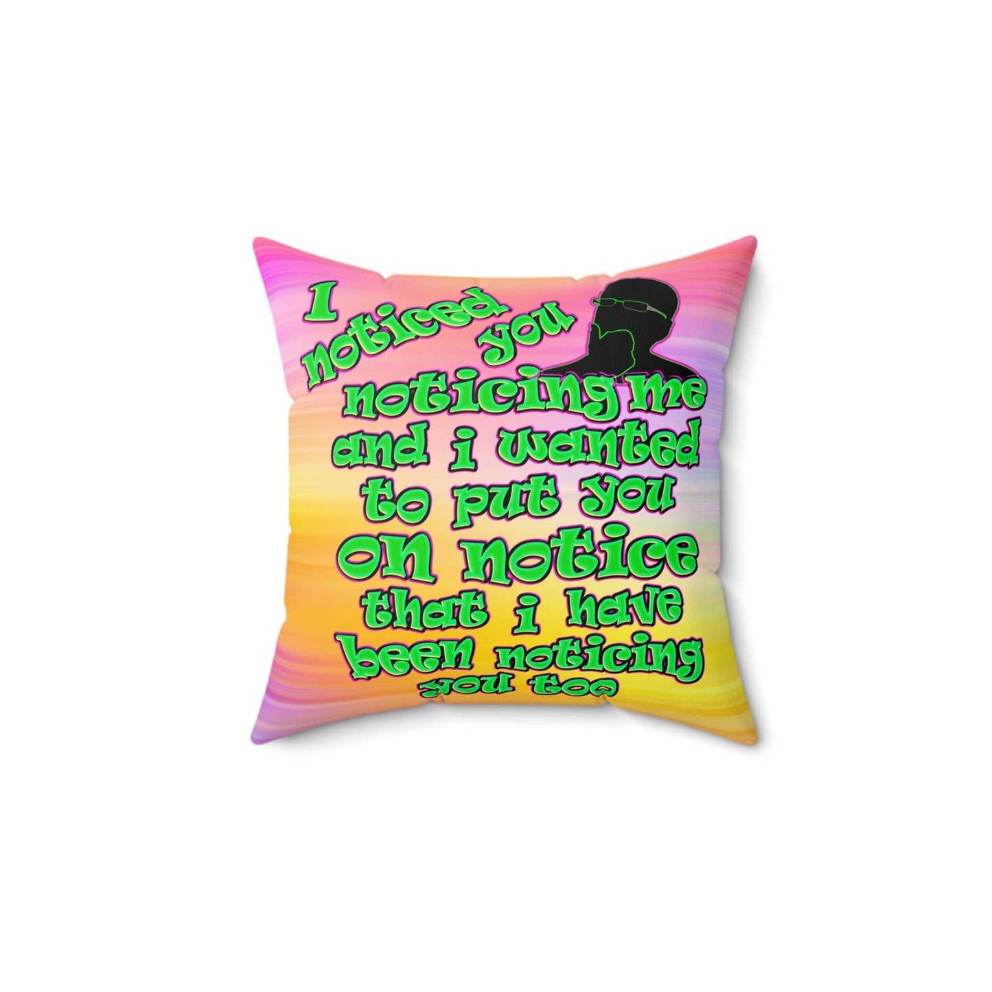 noticed you noticing - Faux Suede Square Pillow - (color blur)
