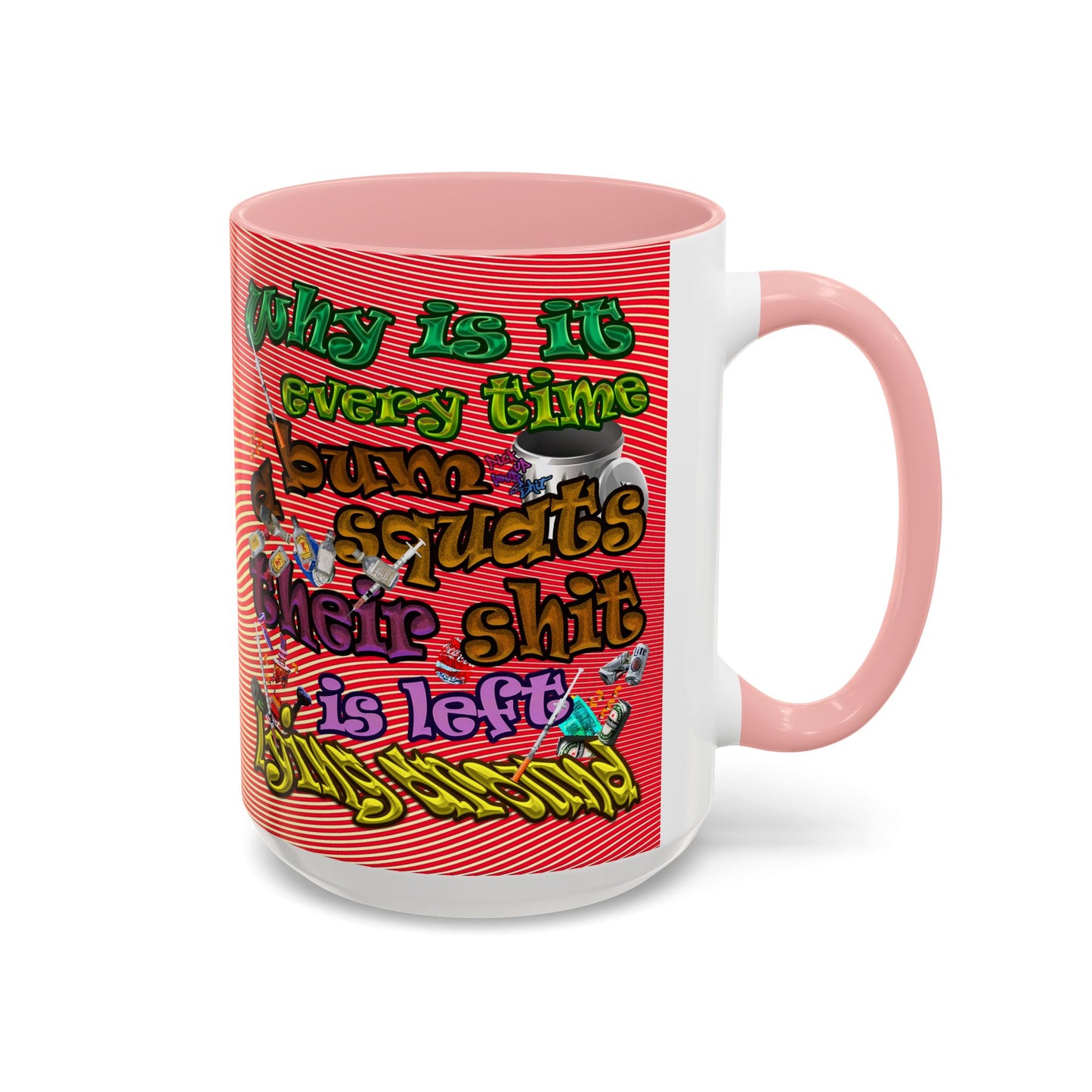 the bum's shit - Accent Mug (yellow-orange wave)