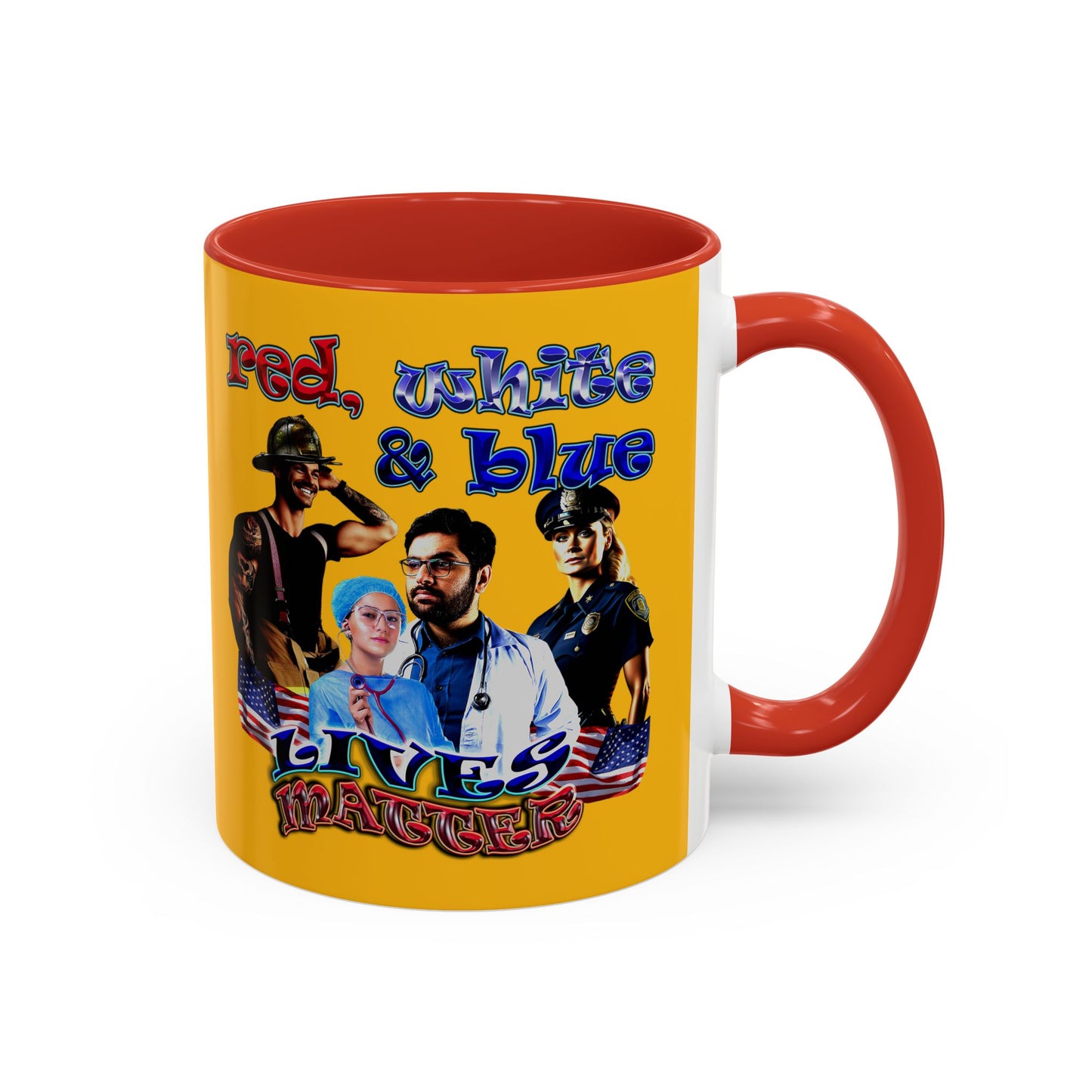 rw&b lives matter - Accent Mug (yellow)
