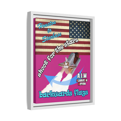 shoot for the stars - framed canvas art (pink)