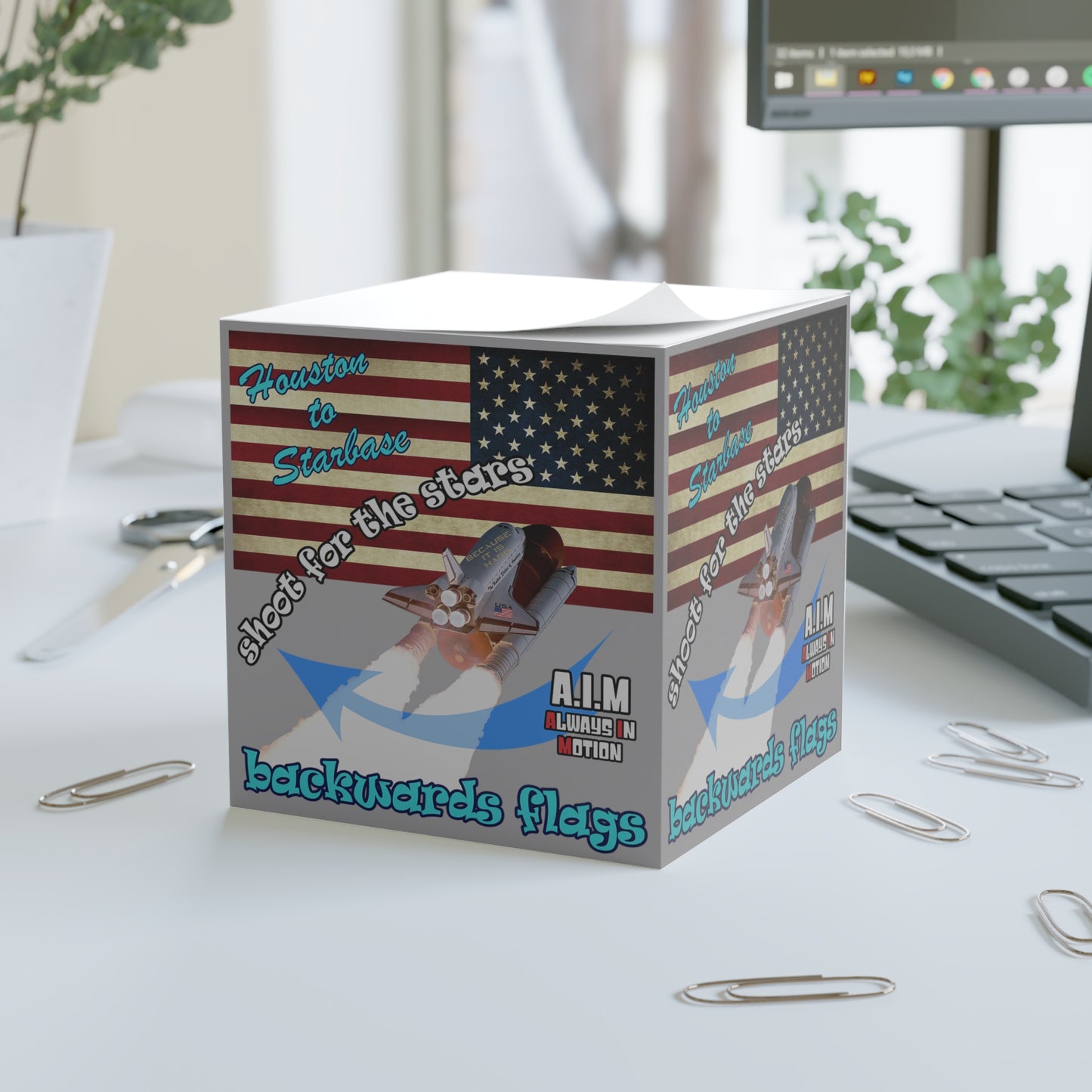 shoot for the stars - note cube (grey)
