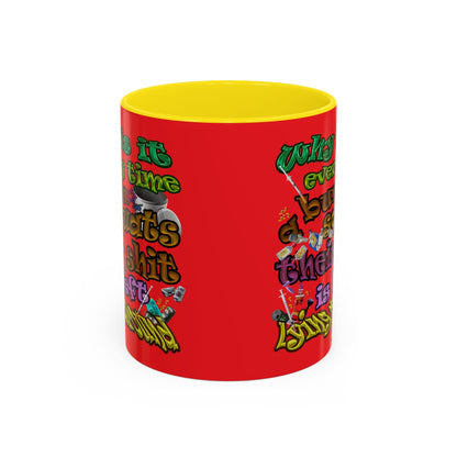 the bum's shit - Accent Mug (red)