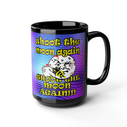 shoot the moon again - Black Mug (purple wave)