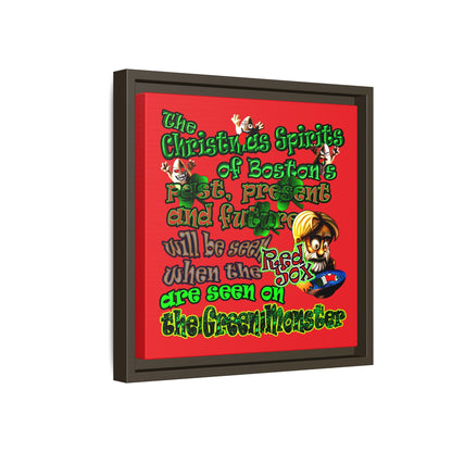 christmas spirits of boston - framed canvas art (red)