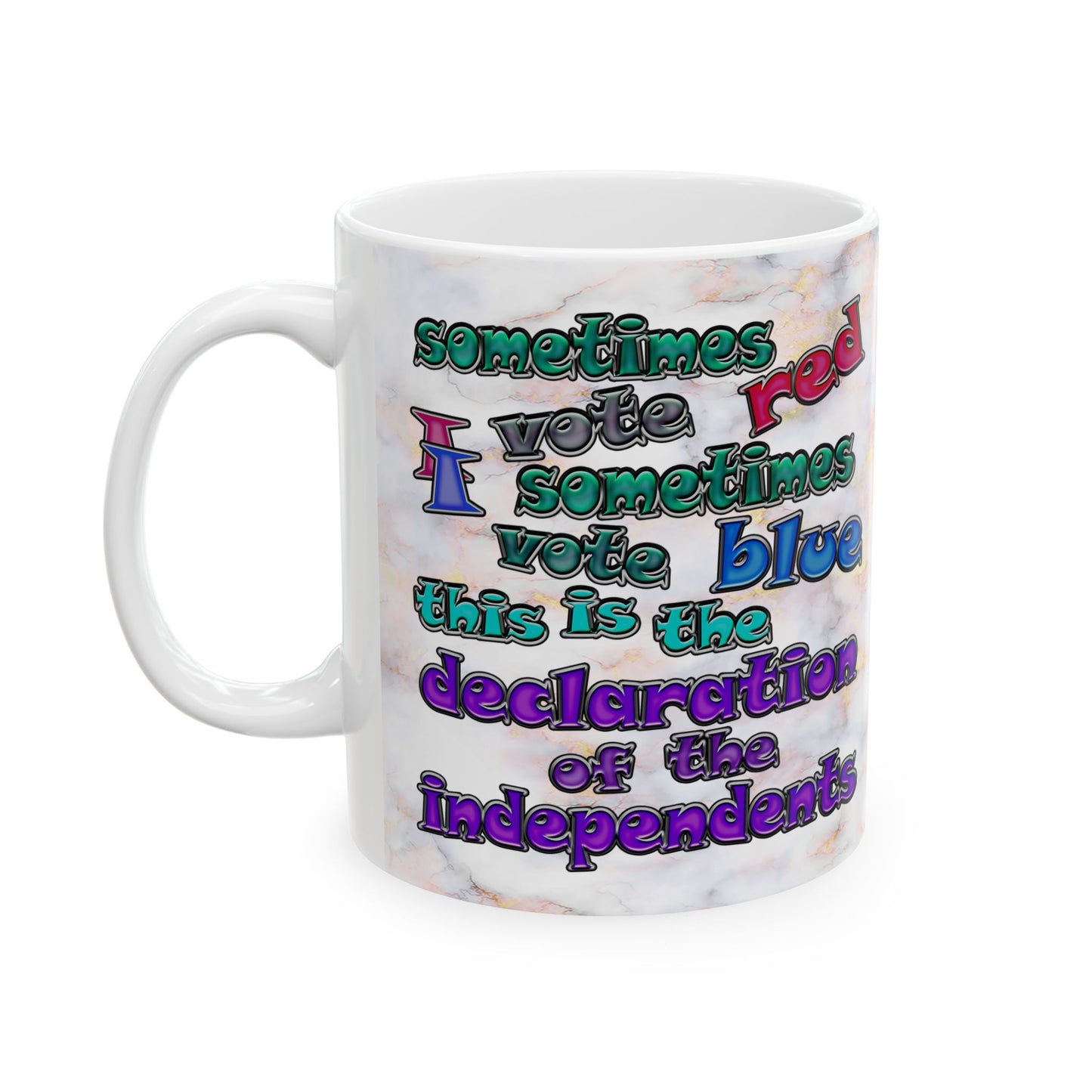 declaration of the independents - White Mug (white marble)