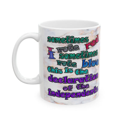 declaration of the independents - White Mug (white marble)