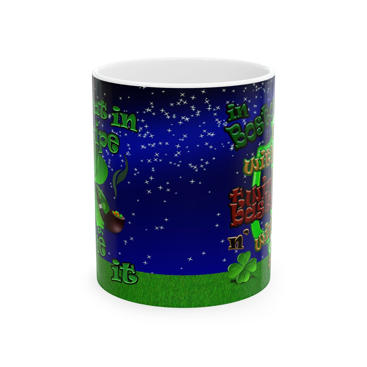 celtics logo - White Mug ('snoops' background)