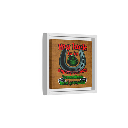 my luck - framed canvas art (brown papyrus)
