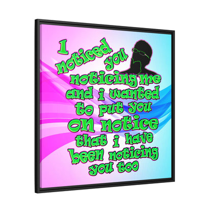noticed you noticing - framed canvas art (light blue-pink wave)