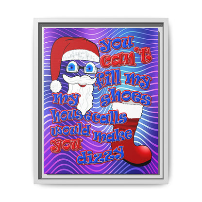santa's shoes - framed canvas art (purple wave)