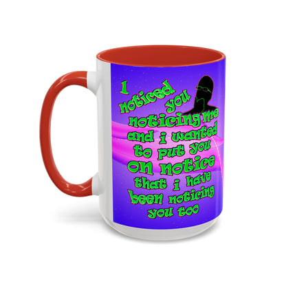 noticed you noticing - Accent Mug (purple-pink wave)