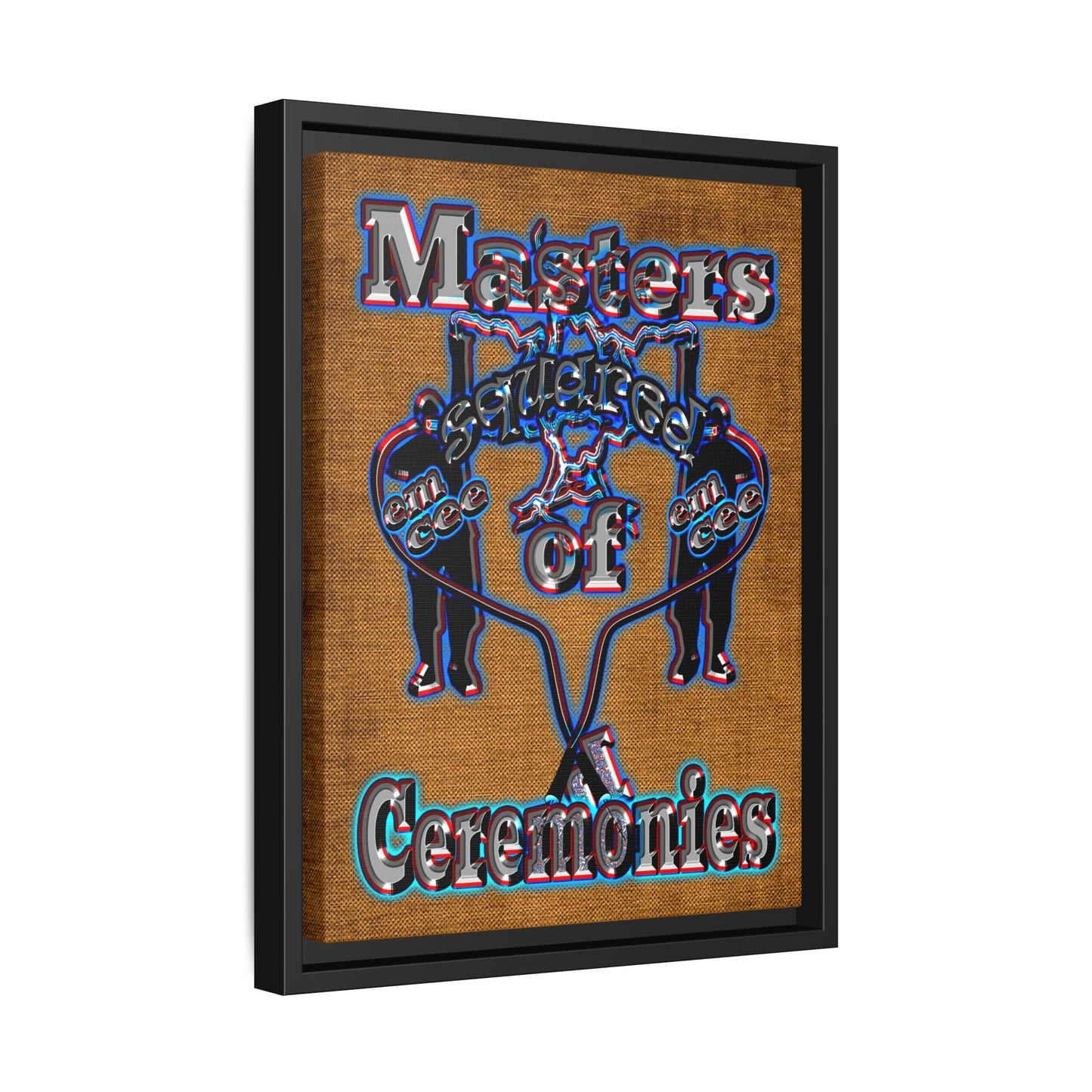 em cee squared - framed canvas art (brown papyrus)