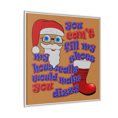 santa's shoes - framed canvas art (light brown)