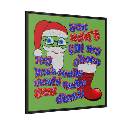 santa's shoes - framed canvas art (green)