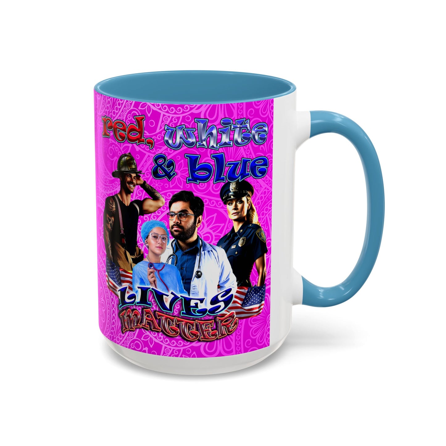 rw&b lives matter - Accent Mug (pink swirl)