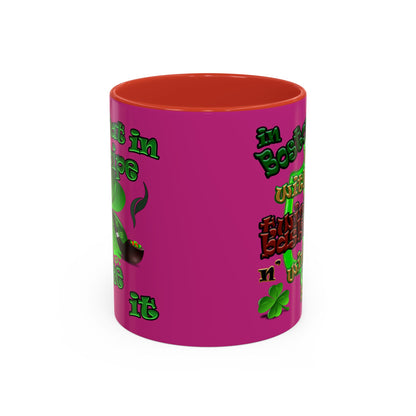 celtics logo - Accent Mug (pink)