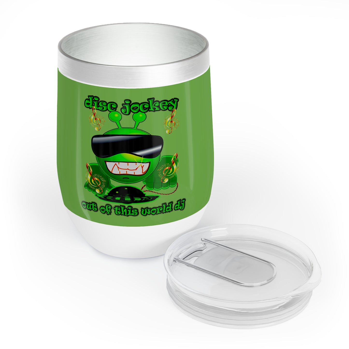 disc jockey - Chill Wine Tumbler (green)