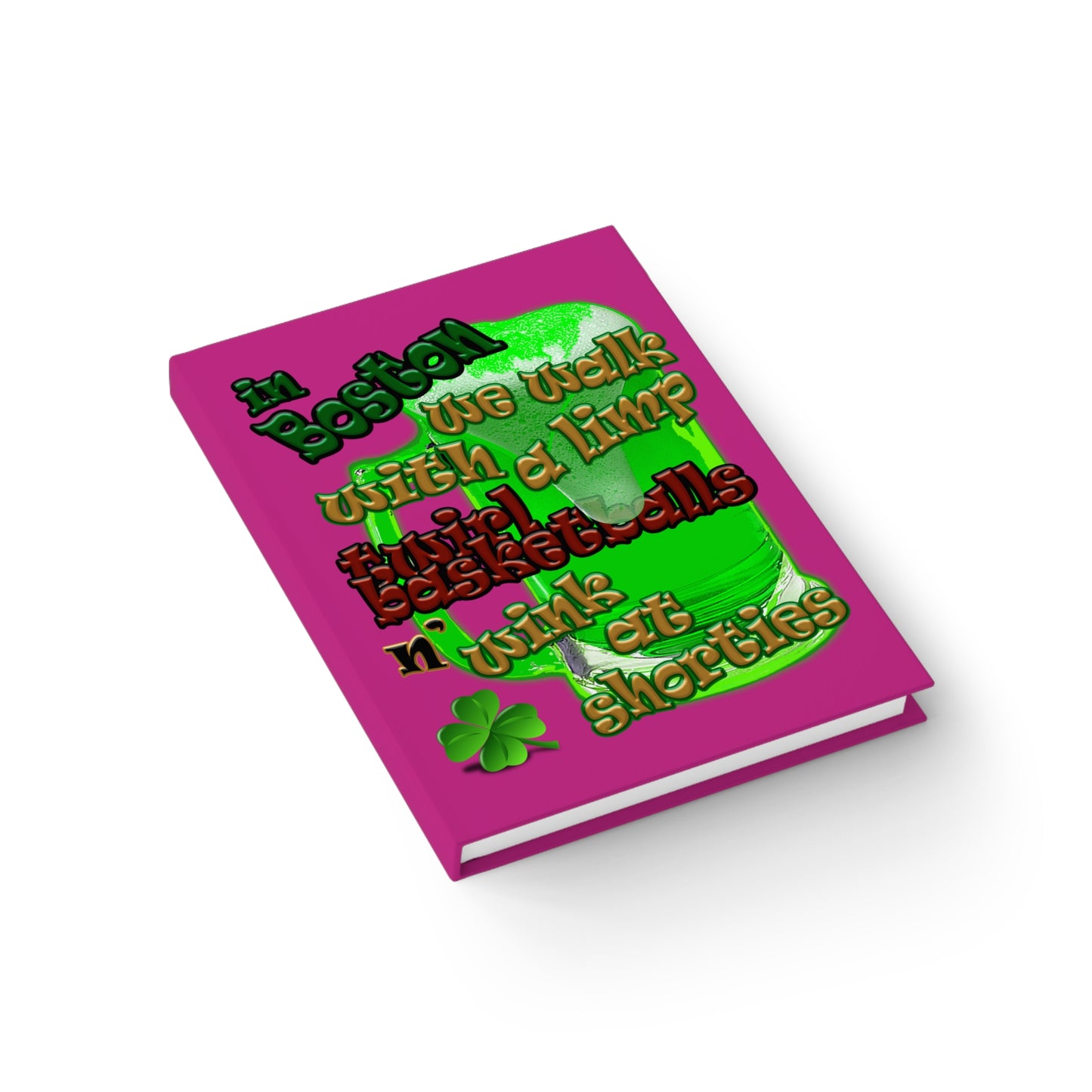 celtics logo - journal-lined (pink)