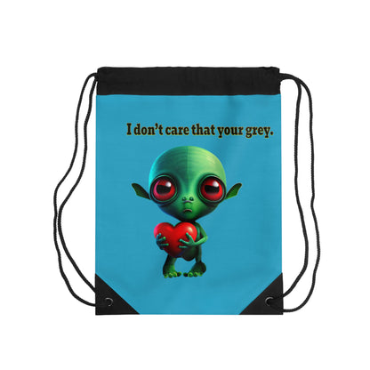 I don't care that your grey - Drawstring Bag (turquoise)