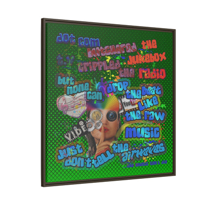 drop the beat - framed canvas art (logo green)