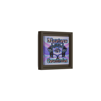 em cee squared - framed canvas art (light blue-pink wave)