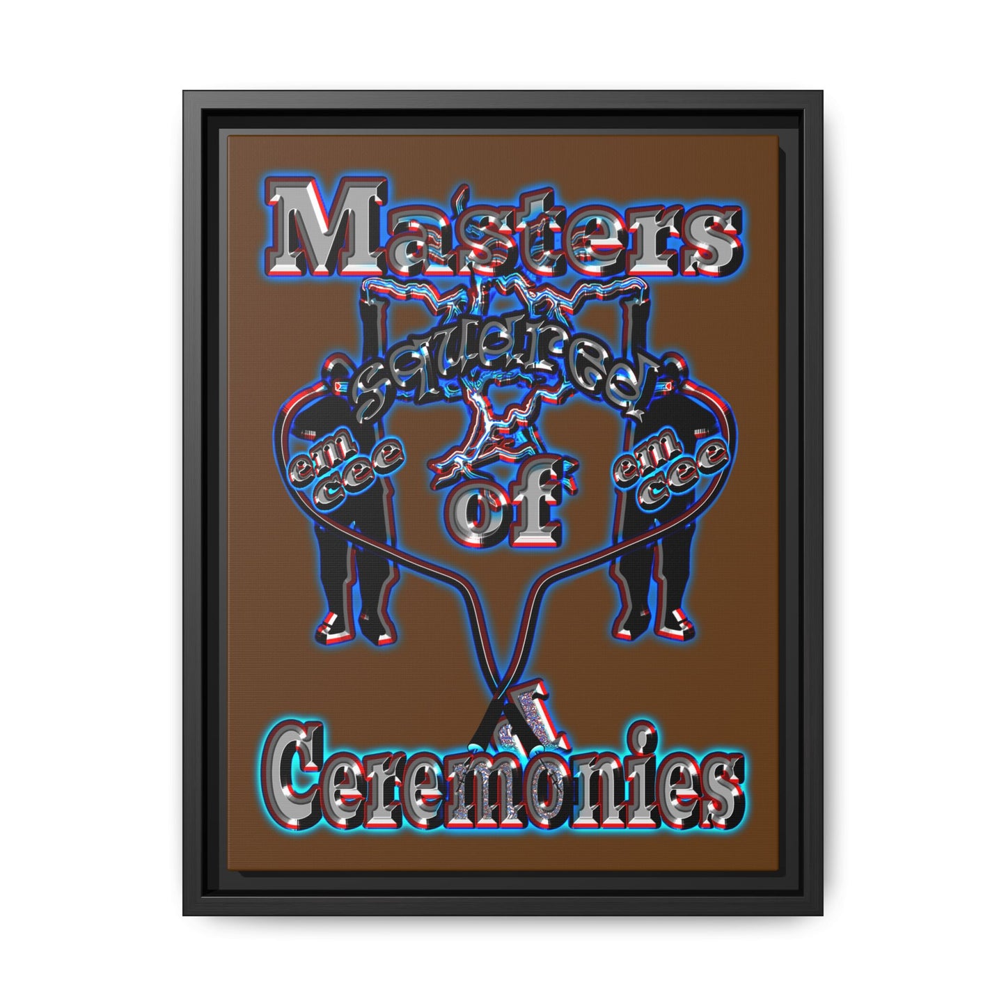em cee squared - framed canvas art (brown)