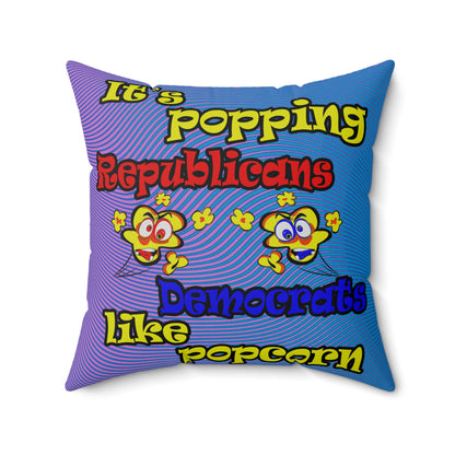 popping like popcorn - Spun Polyester Square Pillow - (light blue-purple wave)
