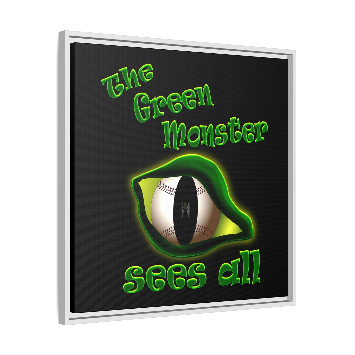 green monster - framed canvas art (black)