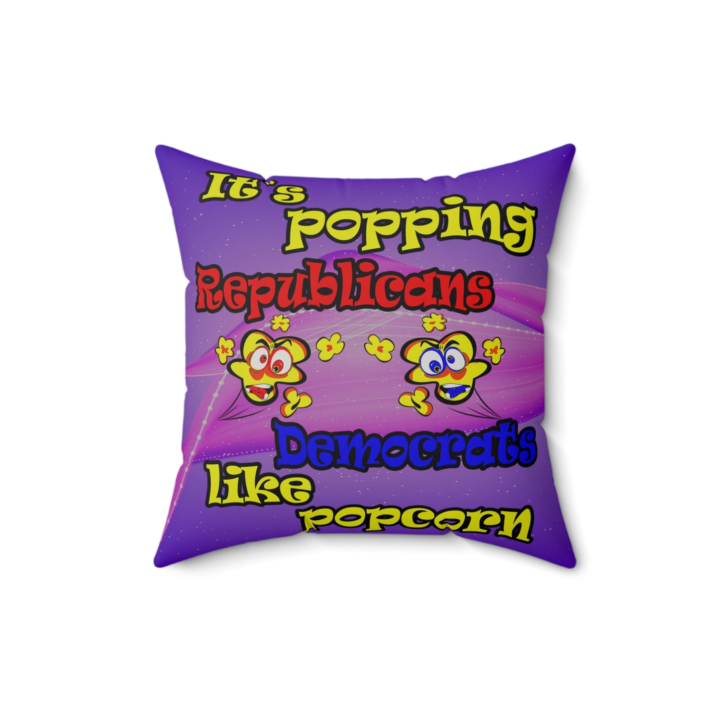 popping like popcorn - Faux Suede Square Pillow - (purple-pink wave)