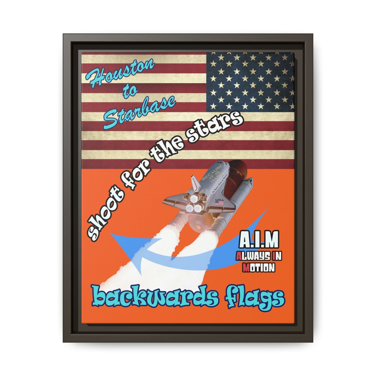 shoot for the stars - framed canvas art (orange)