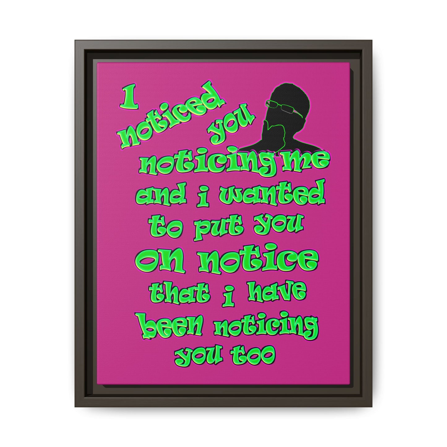 noticed you noticing - framed canvas art (pink)