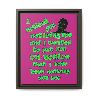 noticed you noticing - framed canvas art (pink)