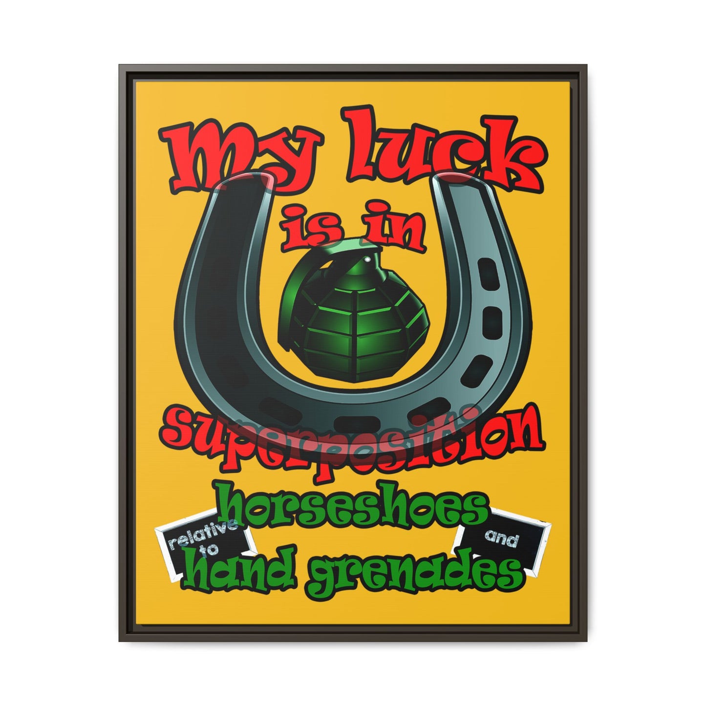 my luck - framed canvas art (yellow)