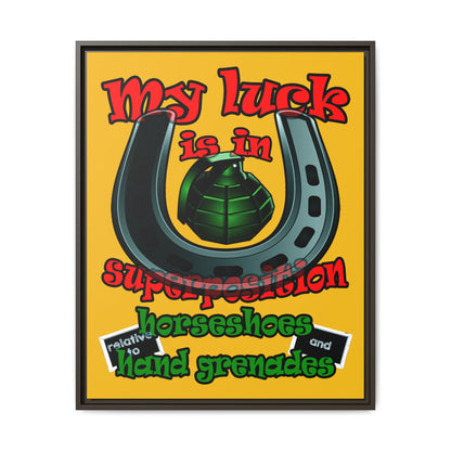 my luck - framed canvas art (yellow)