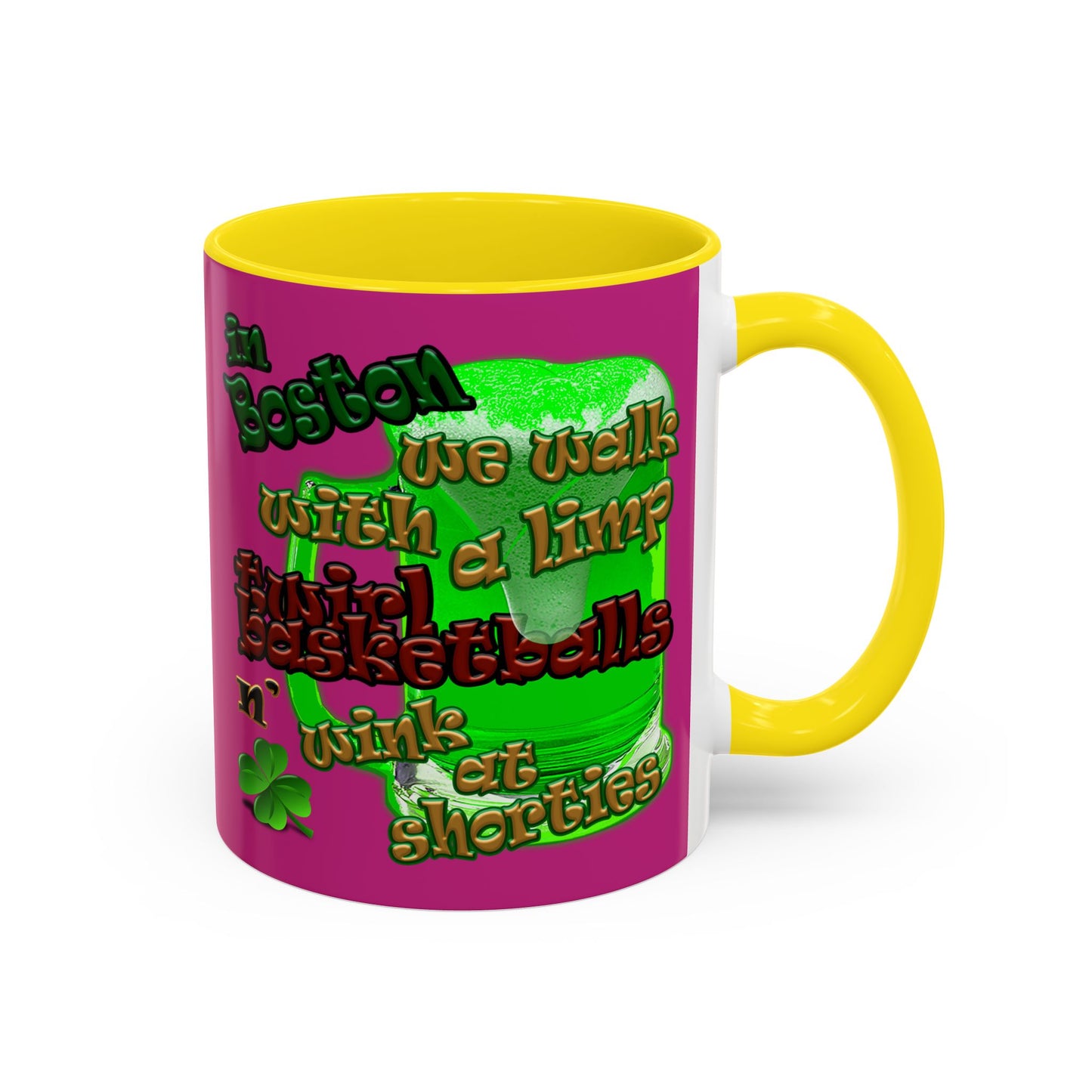 celtics logo - Accent Mug (pink)