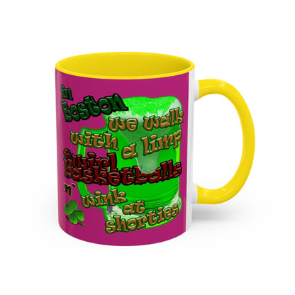 celtics logo - Accent Mug (pink)