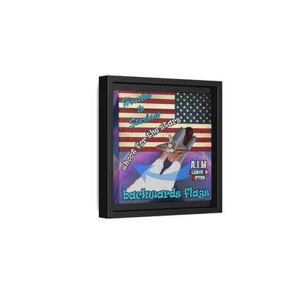 shoot for the stars - framed canvas art (grey-pink wave)