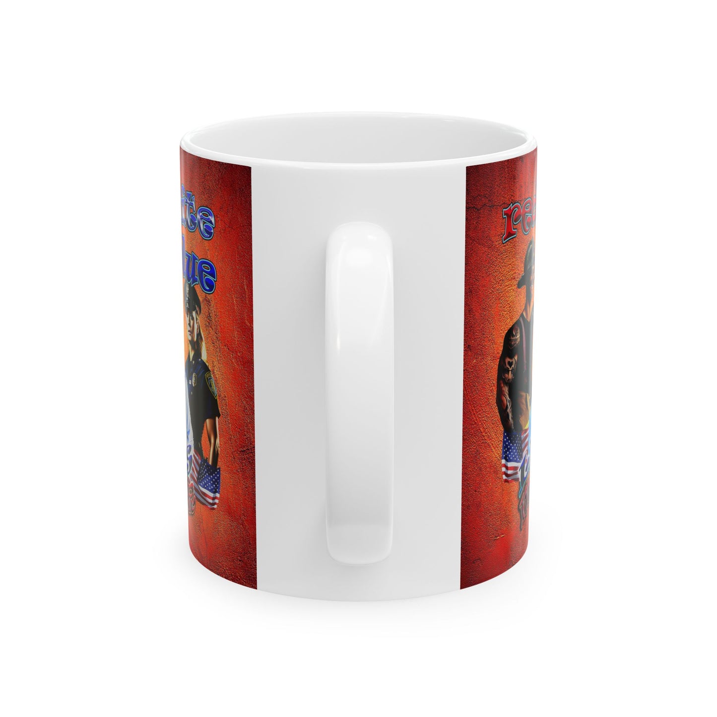 rw&b lives matter - White Mug (burnt orange)