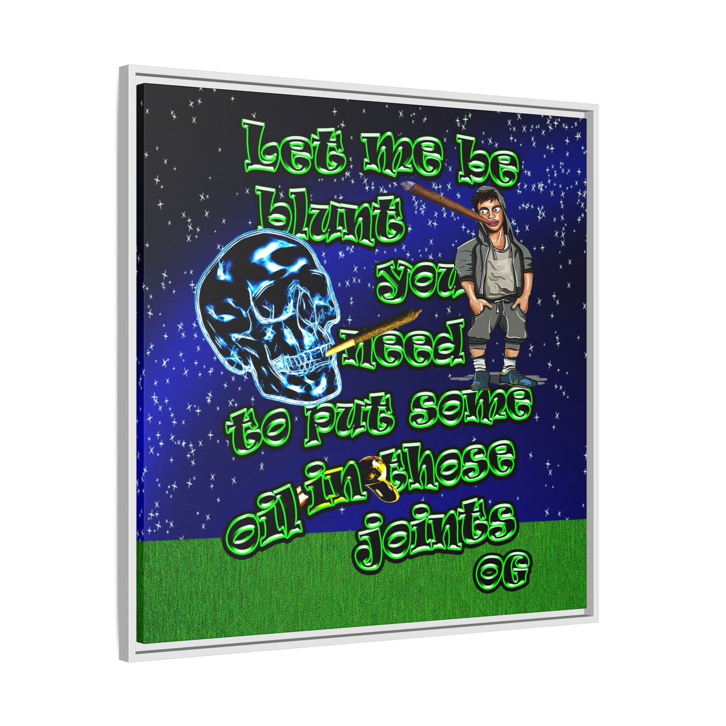 og - framed canvas art ('snoops' background)