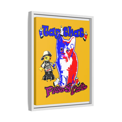 tag that - framed canvas art (yellow)