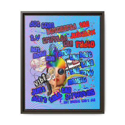 drop the beat - framed canvas art (light blue-purple wave)