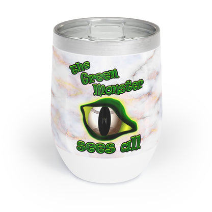green monster - Chill Wine Tumbler (white marble)