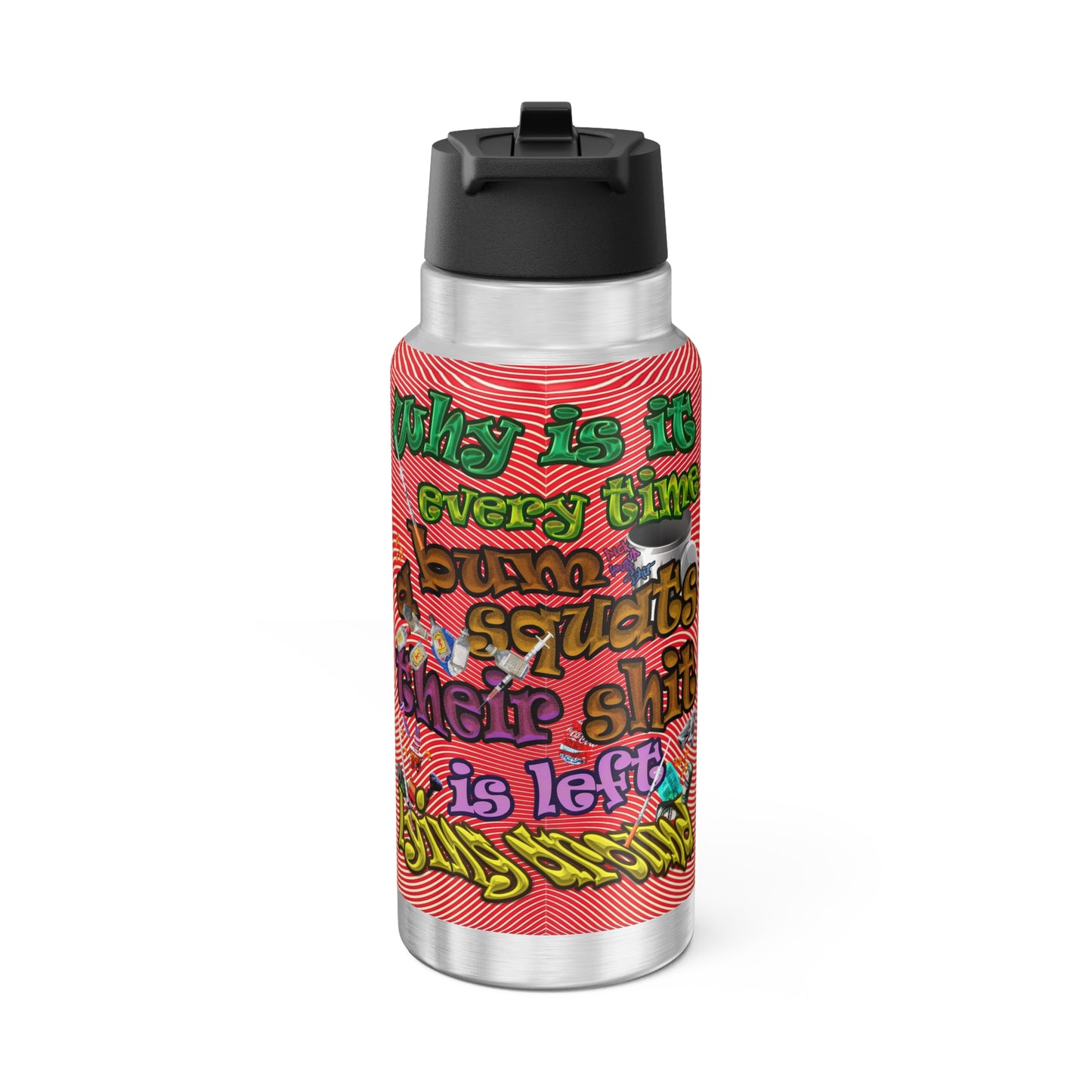 the bum's shit - Gator Tumbler, 32oz (yellow-orange wave)