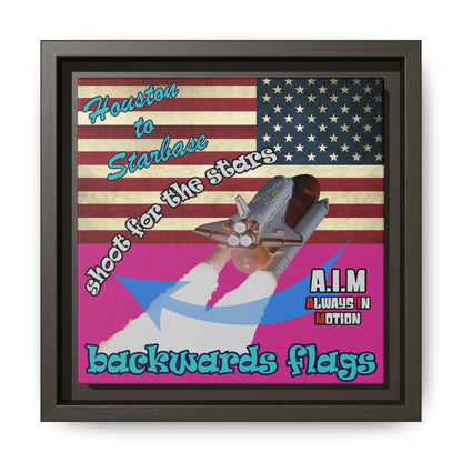 shoot for the stars - framed canvas art (pink)